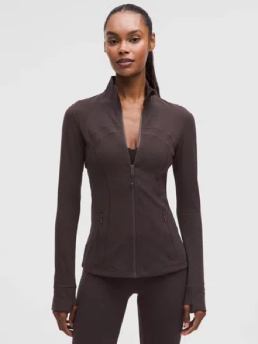lululemon athletica Dark Brown Fitted Zip-Up Jacket